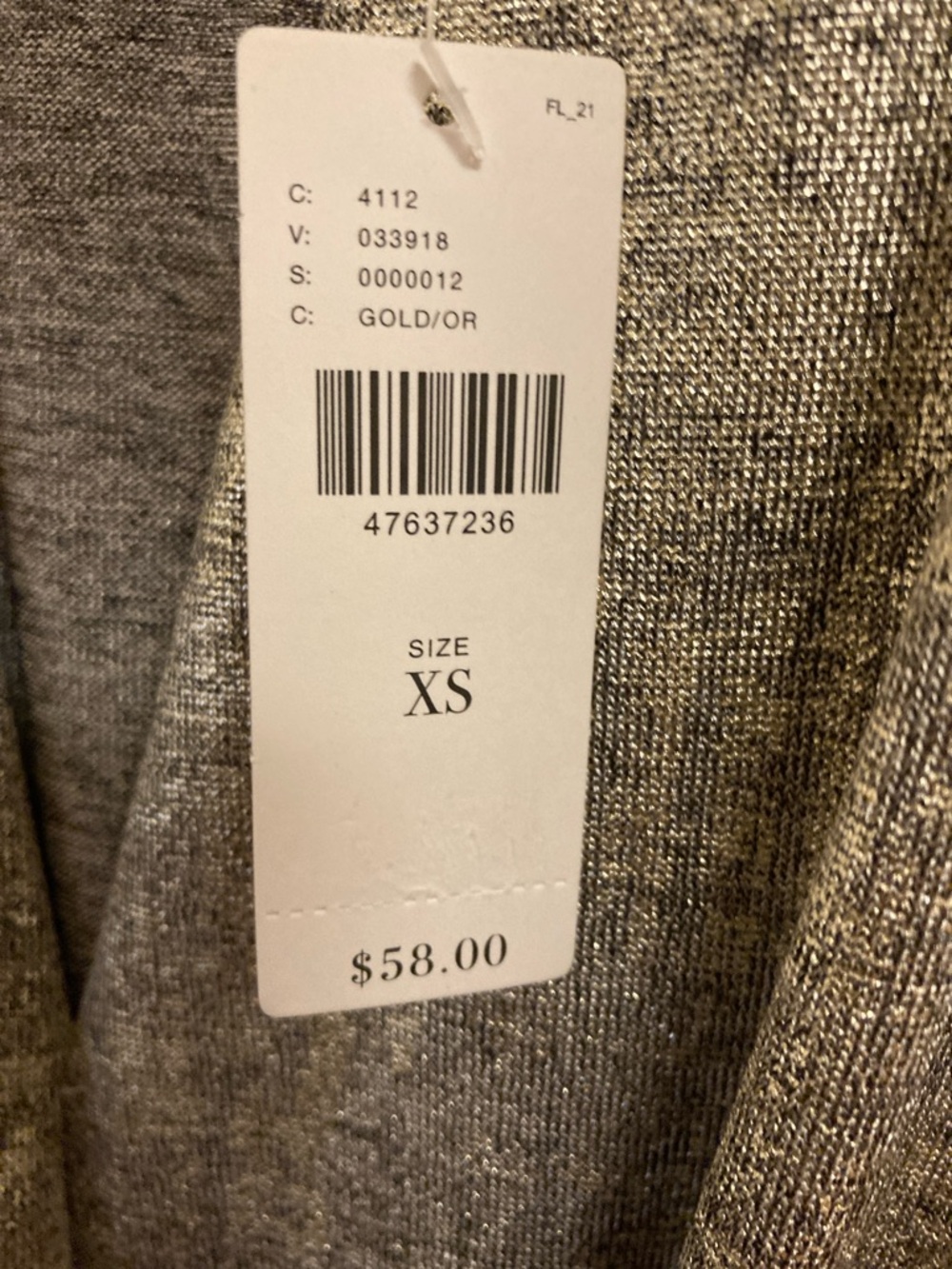 Anthropologie Metallic Taupe-Silver Draped Sleeveless Tank - Picture 3 of 7